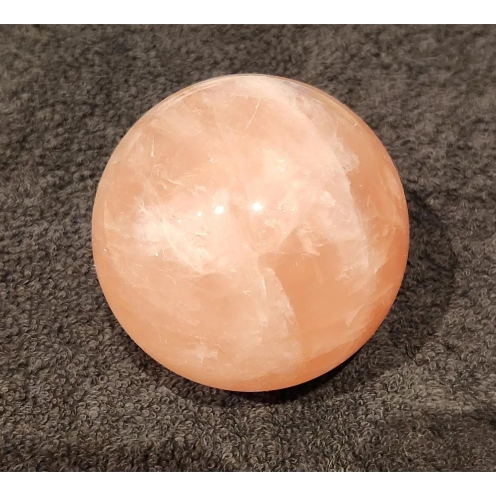 Large Rose Quartz Sphere, 2.78-inch 1LB Crystal Ball with Wooden Stand
